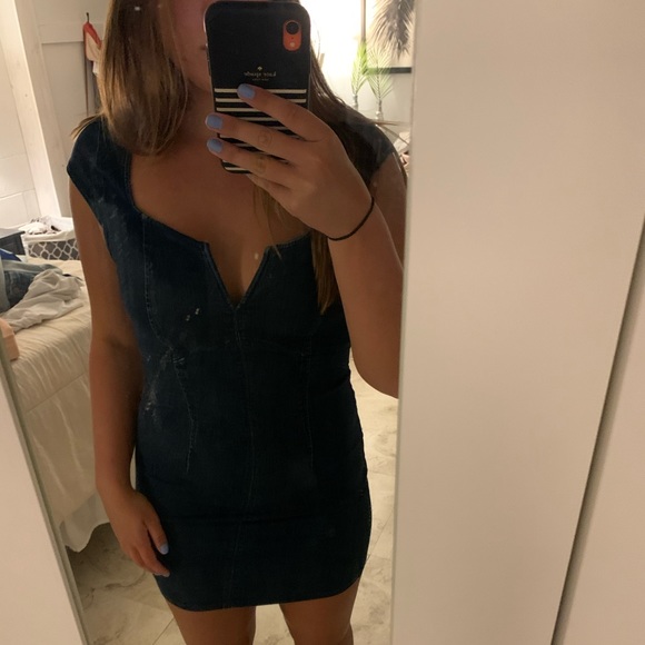 denim dress going out